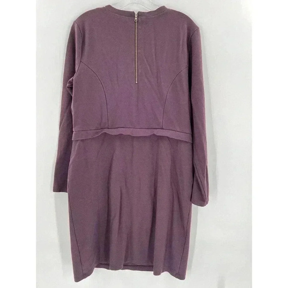 Athleta Wanderer PURPLE Plum Ponte Zip Dress SIZE Large - Picture 2 of 7